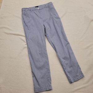 TALBOTS  Stretch Cotton Chino blue white stripe size 8